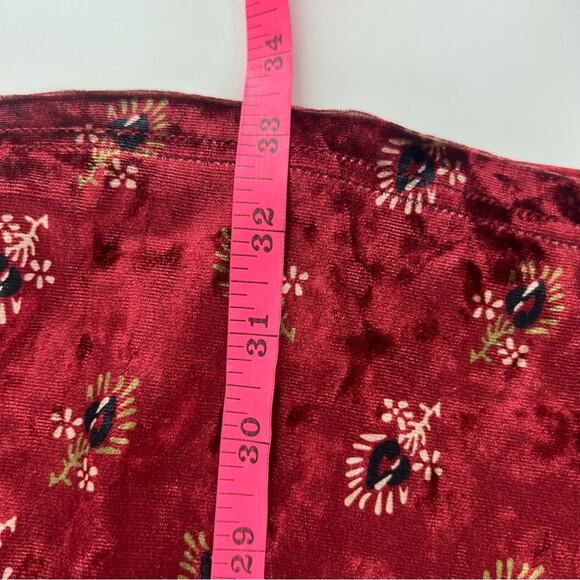 Natural Life Claire Velvet floral Mini Dress V-Neck Cranberry Floral Sz L - Picture 7 of 7